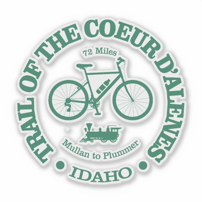 Sticker Piste du Coeur d'Alene (cyclisme) (Devant)