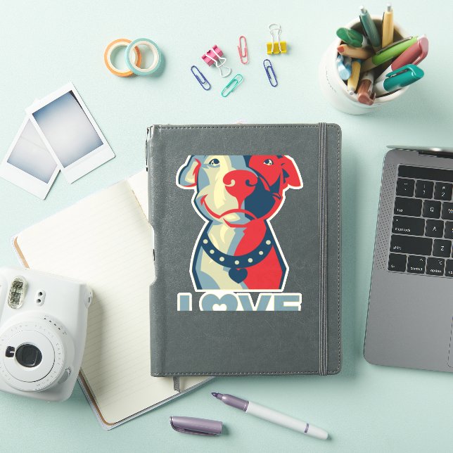Sticker Pitbull - AMOUR (Couverture iPad)