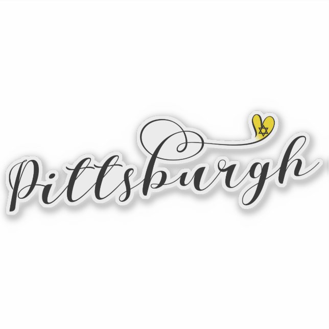 Sticker Pittsburgh Heart Flag, Étoile de David (Devant)