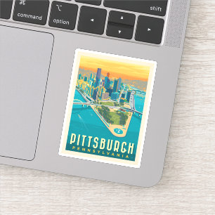 Sticker Pittsburgh, PA   Vue oeil d'oiseau