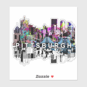 Sticker Pittsburgh, Pennsylvanie en graffiti