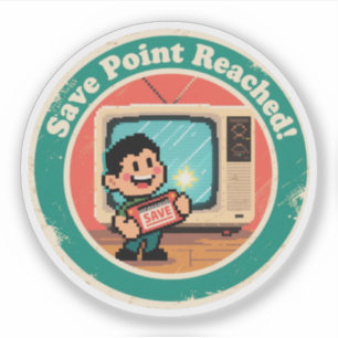 Sticker Pixel Art Save Cartridge Badge - Nostalgie du jeu