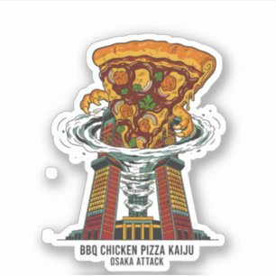 Sticker Pizza au poulet BBQ Kaiju Osaka Attack Monster Art