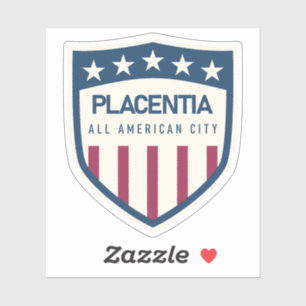 STICKER PLACENTIE ORANGE CALIFORNIE - VILLE DE PLACENTIE