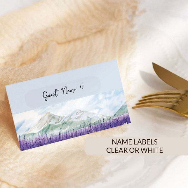 Sticker Placer les noms des invités de la carte x30 Whimsi (Clear Guest Name Labels - up to 30 individual names - ideal for Place Cards)