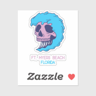 Sticker Plage de Fort Myers Floride Ondes crânes