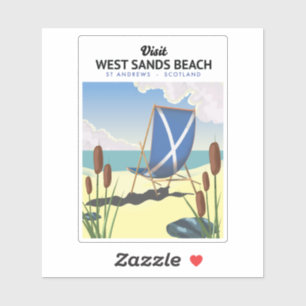 Sticker Plage de West Sands, St Andrews Écosse