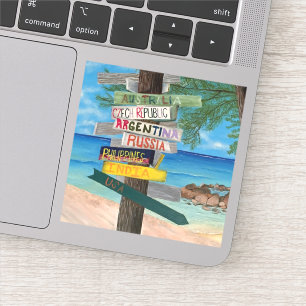 Sticker Plage des îles Cayman Voyage Océan Vinyl