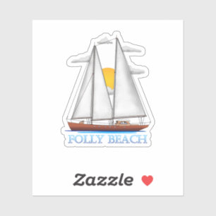 Sticker Plage Folly Plage Côtière Nautique Voile