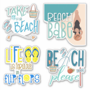 Sticker Plage individuelle amusante Citations de typograph