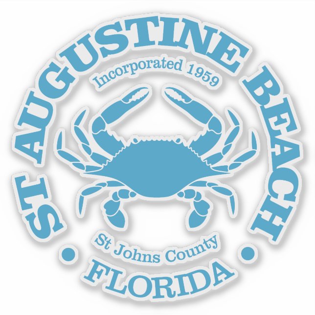 Sticker Plage St Augustine (crabe) (Devant)