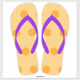 Sticker Plage violet orange Flip Flops Plage Sandales