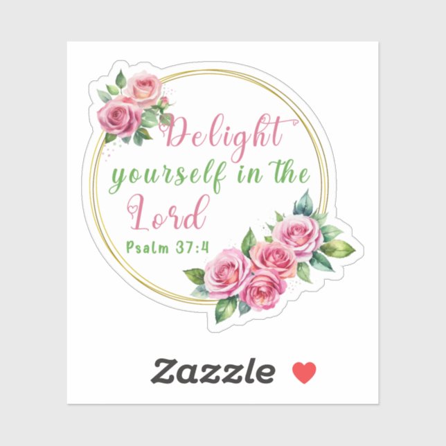 Sticker "Plaisir dans le Seigneur" Psaume 37:4 Vinyl (Feuille)