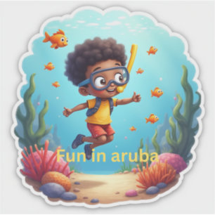 Sticker Plaisir de la plongée en apnée à aruba