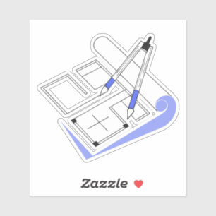 Sticker Plan d'architecture esthétique