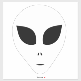 Sticker Plan de visage Alien noir et blanc sur