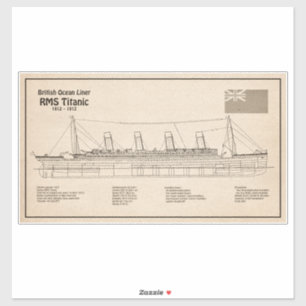 Sticker Plan directeur du navire Titanic RMS SD