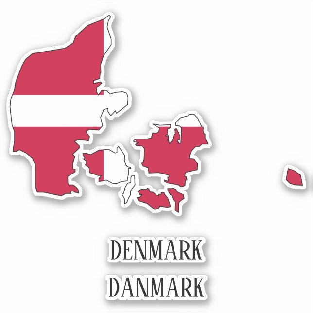 Sticker Plan Drapeau Danemark (Devant)
