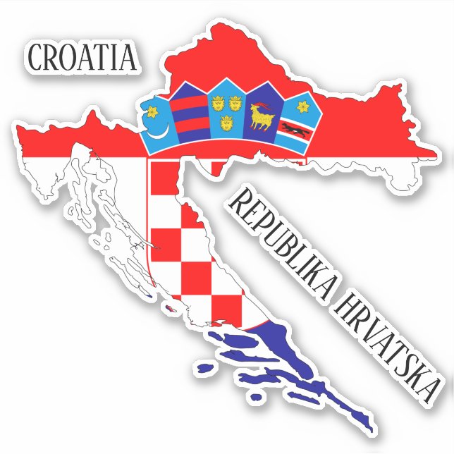 Sticker Plan du drapeau de la Croatie (Devant)
