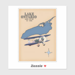 Sticker Plan du lac Ontario USA Canada