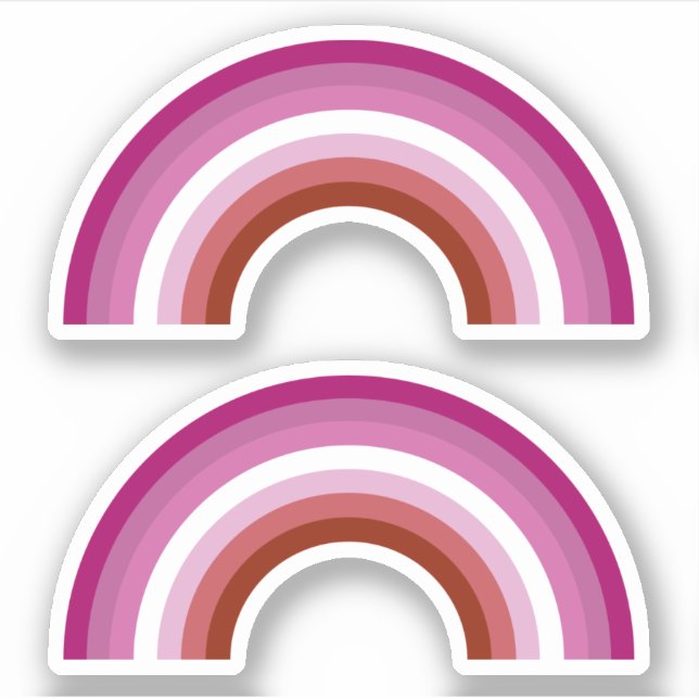 Sticker Planche à lèvres lesbienne Pride arc en ciel (Devant)