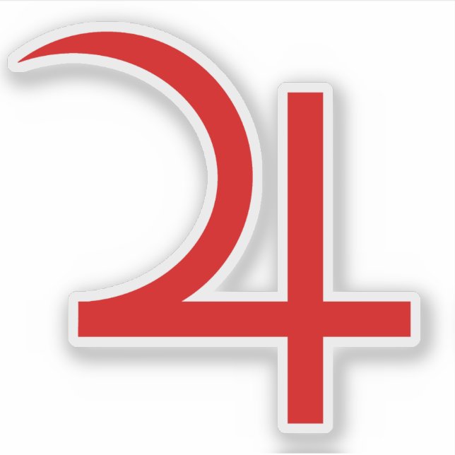 Sticker Planet Jupiter Symbol (red) (Devant)