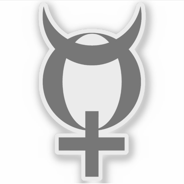 Sticker Planet Mercury Symbol (grey) (Devant)