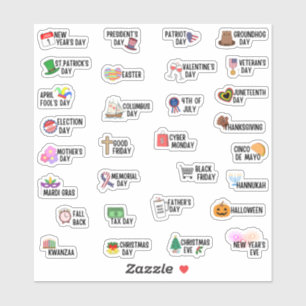 Sticker Planificateur de jour férié spécial de 30 jours fé