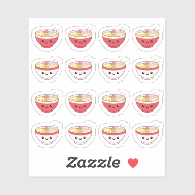 Sticker Planificateur de nourriture japonaise Kawaii Ramen (Feuille)
