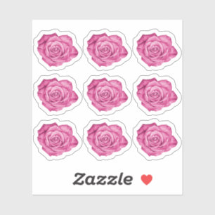Sticker Planificateur floral élégant Rose rose / Feuille d