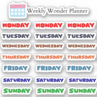 Sticker Planificateur hebdomadaire Wonder