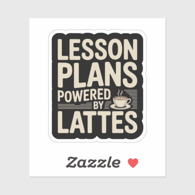 Sticker Plans de leçons alimentés par Lattes Café de l'ens (Feuille)