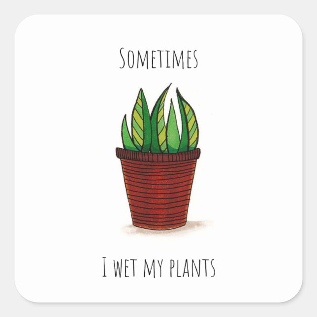 Sticker Plante à pots amusant (Devant)