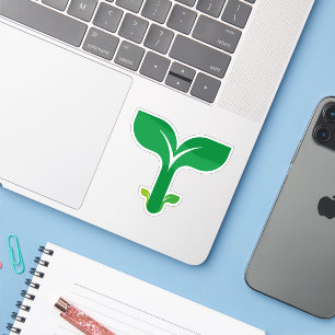 Sticker Plante verte lettre T Nature Environnement 