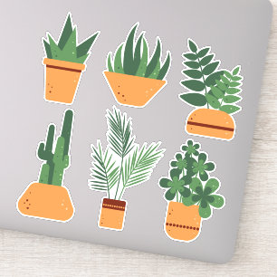 Sticker Plantes intérieurs dans des pots. Jeu botanique de