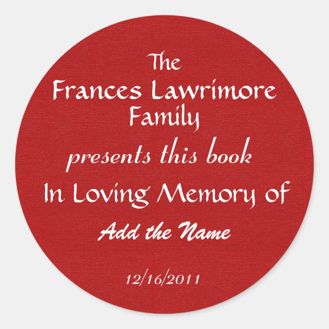 Sticker Plaque de livre (Devant)