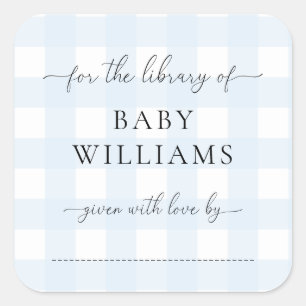 Sticker plaque En vichy bleu