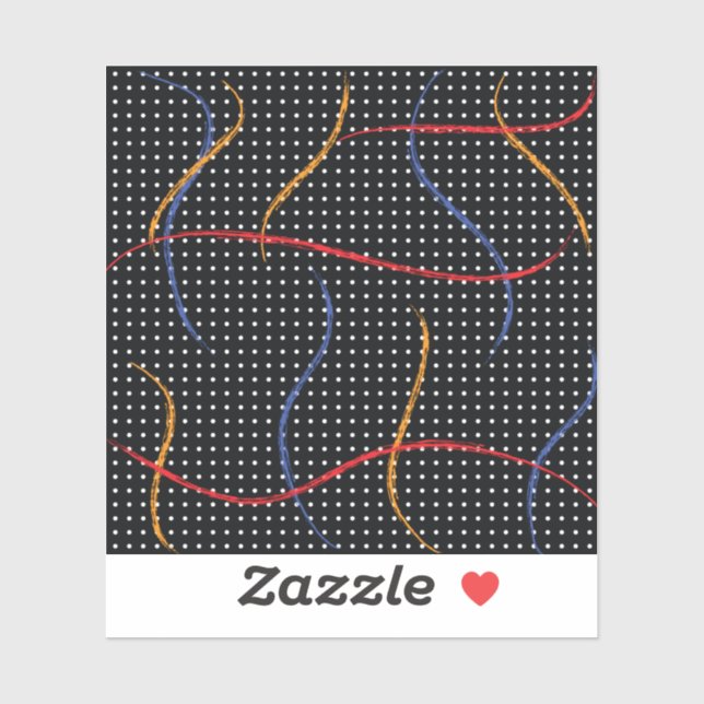 Sticker Plaque et points de peinture rétro (Feuille)