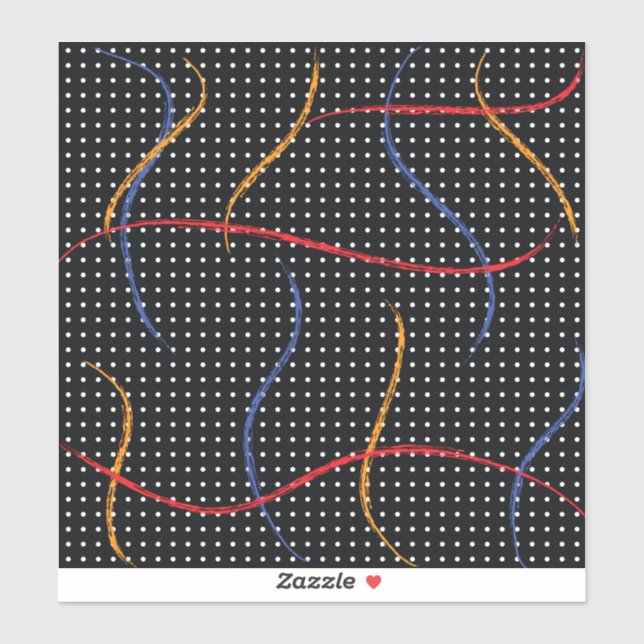 Sticker Plaque et points de peinture rétro (Feuille)