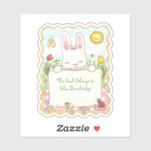 Plaque rectangulaire de lapin rose rectangulaire
