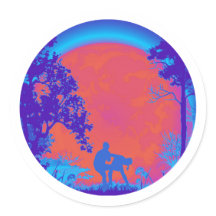 Sticker Pleine lune Kick Maga Groin Kick Neon
