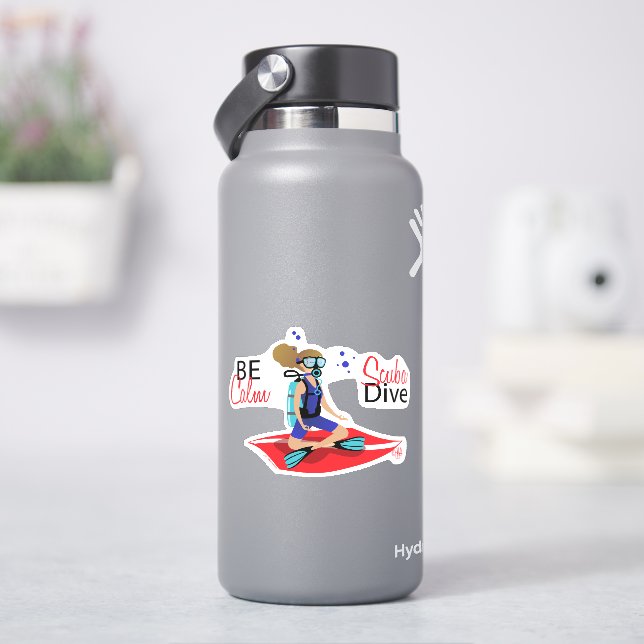 Sticker Plongée Scuba Meditate Yoga (HydroFlask)