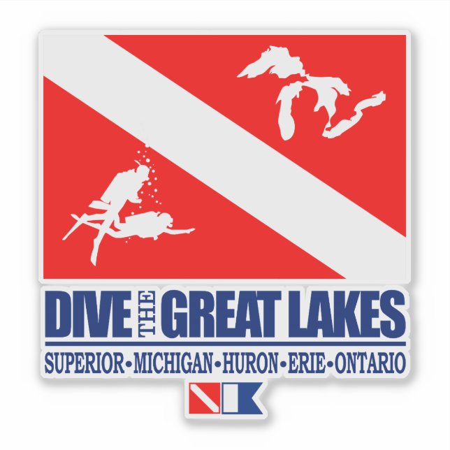Sticker Plonger dans les Grands Lacs (sq) (Devant)