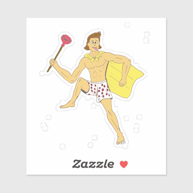 Sticker plongeur et sous-vêtements classique (Feuille)