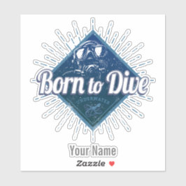 Sticker Plongeur rétro Scuba Plongée école Océan Vintage