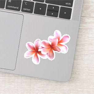Sticker Plumeria rose Fleurs florales hawaïennes