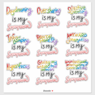 Sticker Plus de superpuissances neurodivergeantes
