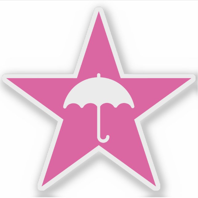 Sticker Pluviophile étoile (rose) (Devant)
