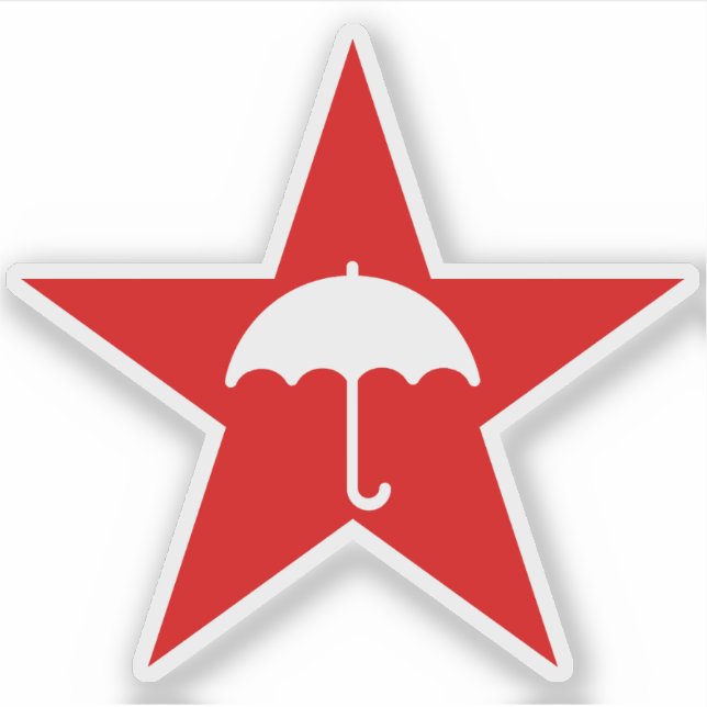Sticker Pluviophile étoile (rouge) (Devant)