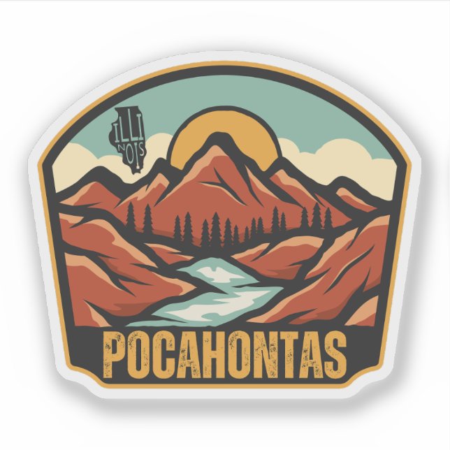 Sticker Pocahontas, Illinois (Devant)
